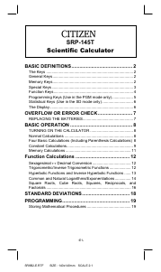Handleiding Citizen SRP-145T Rekenmachine