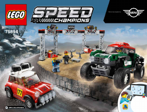 Használati útmutató Lego set 75894 Speed Champions 1967 Mini Cooper S Rally és 2018 MINI John Cooper Works Buggy