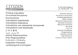 Mode d’emploi Citizen 350DPN Calculatrice imprimante