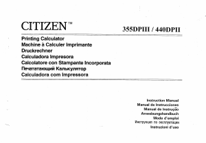 Manual de uso Citizen 355DPIII Calculadora con impresoras