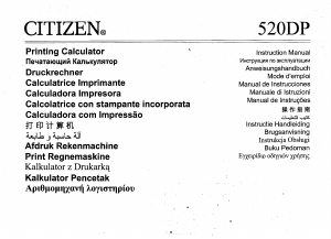 Mode d’emploi Citizen 520DP Calculatrice imprimante