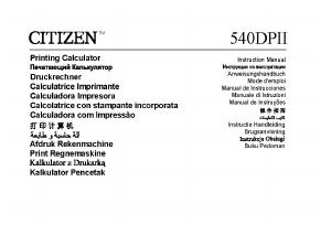 Manual Citizen 540DPII Calculadora de impressão
