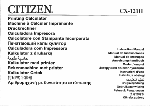 Bruksanvisning Citizen CX-121II Räknemaskin med räkneremsa