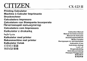 Bruksanvisning Citizen CX-123II Räknemaskin med räkneremsa