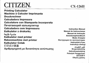 Bruksanvisning Citizen CX-126II Räknemaskin med räkneremsa