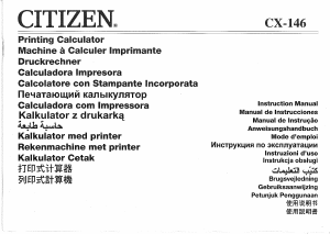Bruksanvisning Citizen CX-146 Räknemaskin med räkneremsa
