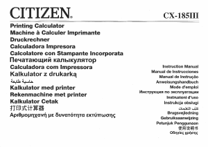 Bruksanvisning Citizen CX-185III Räknemaskin med räkneremsa