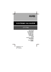Handleiding Citizen CT-770II Rekenmachine