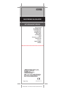 Mode d’emploi Citizen MT-852AII Calculatrice