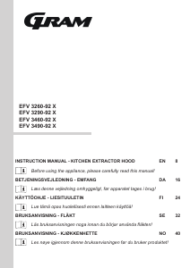 Bruksanvisning Gram EFV 3260-92 X Köksfläkt