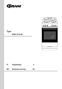 Käyttöohje Gram EKM 3510-90 Liesi