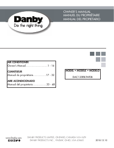 Mode d’emploi Danby DAC120EB3WDB Climatiseur