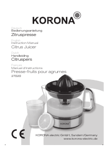 Bedienungsanleitung Korona 27020 Zitruspresse