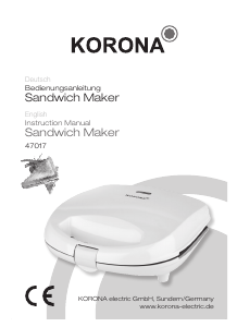 Bruksanvisning Korona 47017 Smörgåsgrill