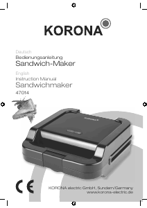 Bruksanvisning Korona 47014 Smörgåsgrill