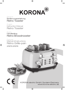 Bruksanvisning Korona 21675 Brödrost