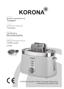 Bruksanvisning Korona 21205 Brödrost