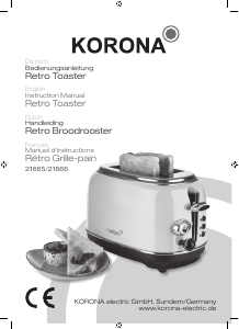 Bruksanvisning Korona 21665 Brödrost