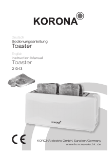 Bruksanvisning Korona 21043 Brödrost