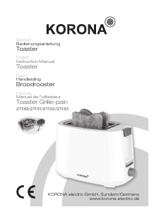 Bruksanvisning Korona 21130 Brödrost
