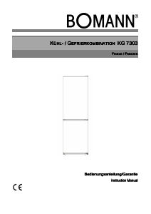 Bruksanvisning Bomann KG 7303 IX Kyl-frys