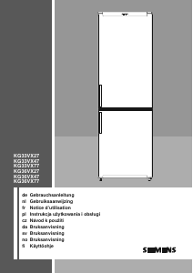 Mode d’emploi Siemens KG36VX77 Réfrigérateur combiné