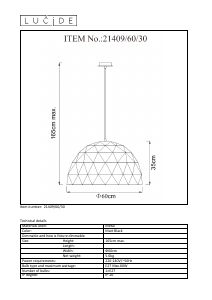 Manual Lucide 21409/60/30 359 Lamp