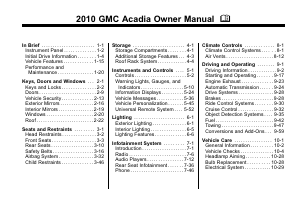 Handleiding GMC Acadia (2010)