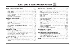 Handleiding GMC Savana Passenger (2008)