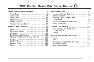 Handleiding Pontiac Grand Prix (2007)