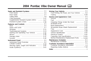 Handleiding Pontiac Vibe (2004)