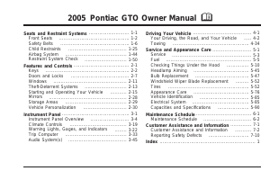 Handleiding Pontiac GTO (2005)