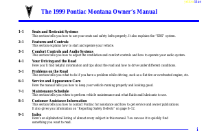 Handleiding Pontiac Montana (1999)