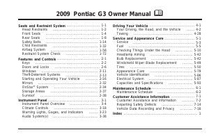 Handleiding Pontiac G3 (2009)