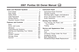 Handleiding Pontiac G5 (2007)