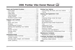 Handleiding Pontiac Vibe (2006)