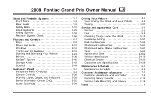 Handleiding Pontiac Grand Prix (2008)