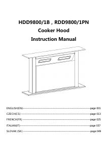 Manual Hoover HDD9800/1B Cooker Hood