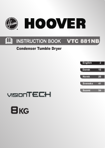 Handleiding Hoover VTC 881NB-S Wasdroger