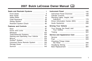 Handleiding Buick LaCrosse (2007)