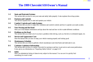 Handleiding Chevrolet S-10 (1999)