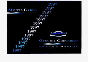 Handleiding Chevrolet Monte Carlo (1997)