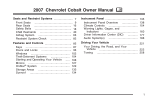 Handleiding Chevrolet Cobalt (2007)