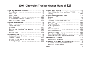 Handleiding Chevrolet Tracker (2004)