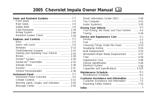 Handleiding Chevrolet Impala (2005)