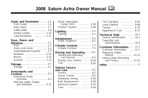 Handleiding Saturn Astra (2008)