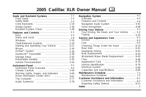 Handleiding Cadillac XLR (2005)
