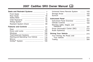 Handleiding Cadillac SRX (2007)