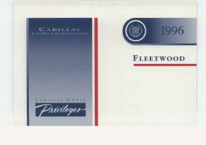 Handleiding Cadillac Fleetwood (1996)