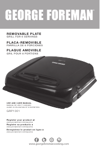 Bruksanvisning George Foreman GRP1001BPC Smörgåsgrill